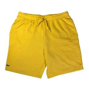 Lacoste Mens Yellow Regular Fit Sweat Shorts Size 6 (XL)